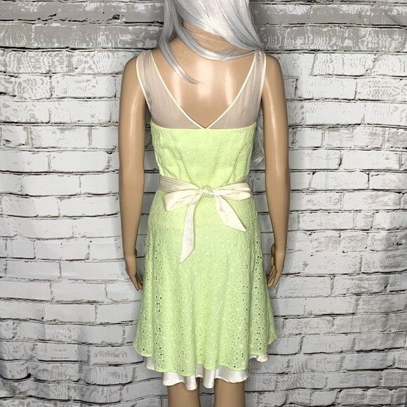 Luca Luca Eyelet Silk Blend Runway Tea Style Dress Size 4 - Picture 8 of 11